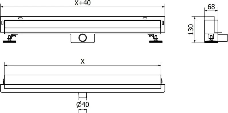 Mexen Flat Wall odpływ liniowy ścienny 2w1 60 cm, miedź szczotkowana - 1C30060