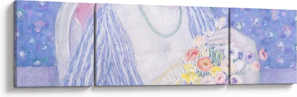 Obraz - Frederick Carl Frieseke, The Basket of Flowers, reprodukcje (170x50 cm)