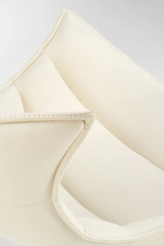 Biały fotel wypoczynkowy ze skóry Luxor