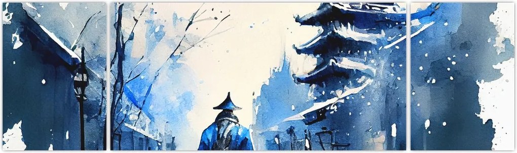 Obraz - Samuraj, akwarela (170x50 cm)