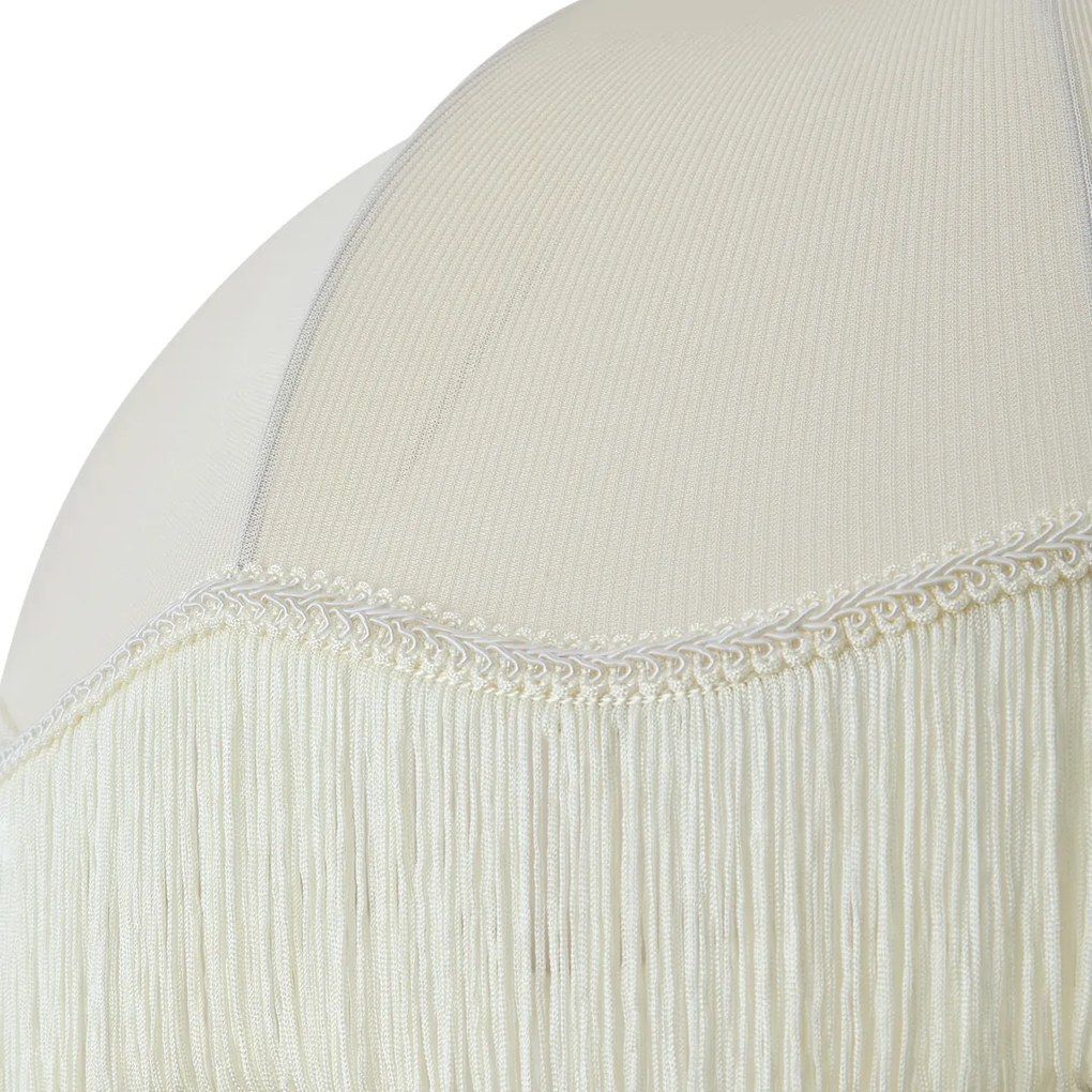 Abażur z tkaniny beżowy z białym wnętrzem 45/15/21,5 - Heritage Retro