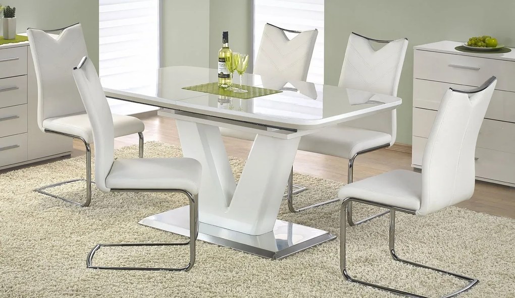 Luksusowy rozkładany stół biały połysk A3-G11