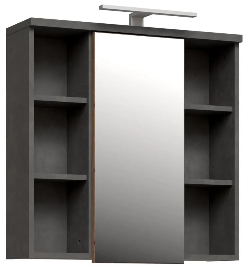 Wisząca szafka łazienkowa z lustrem VENOM antracyt/brąz