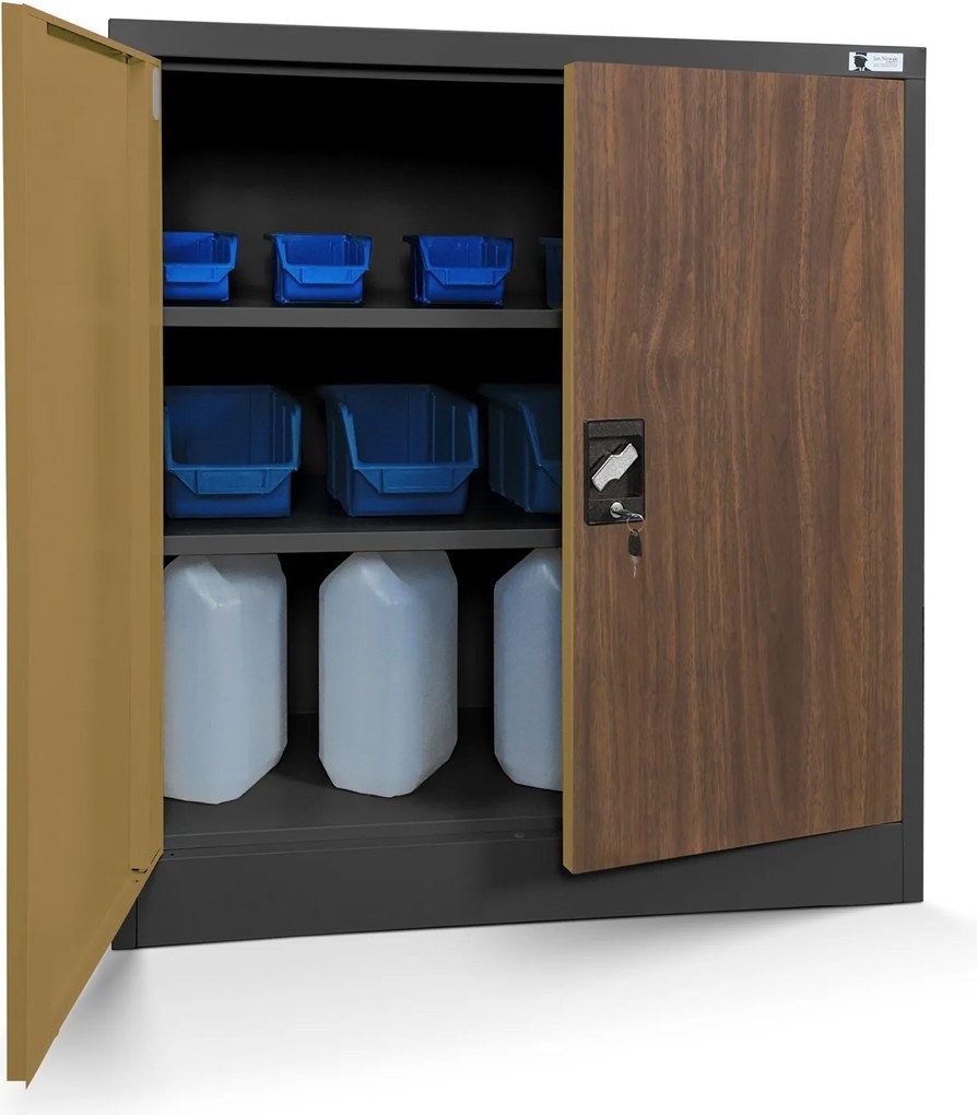 Szafka biurowa Eco Design Beata 90x40x93 cm antracyt/orzech