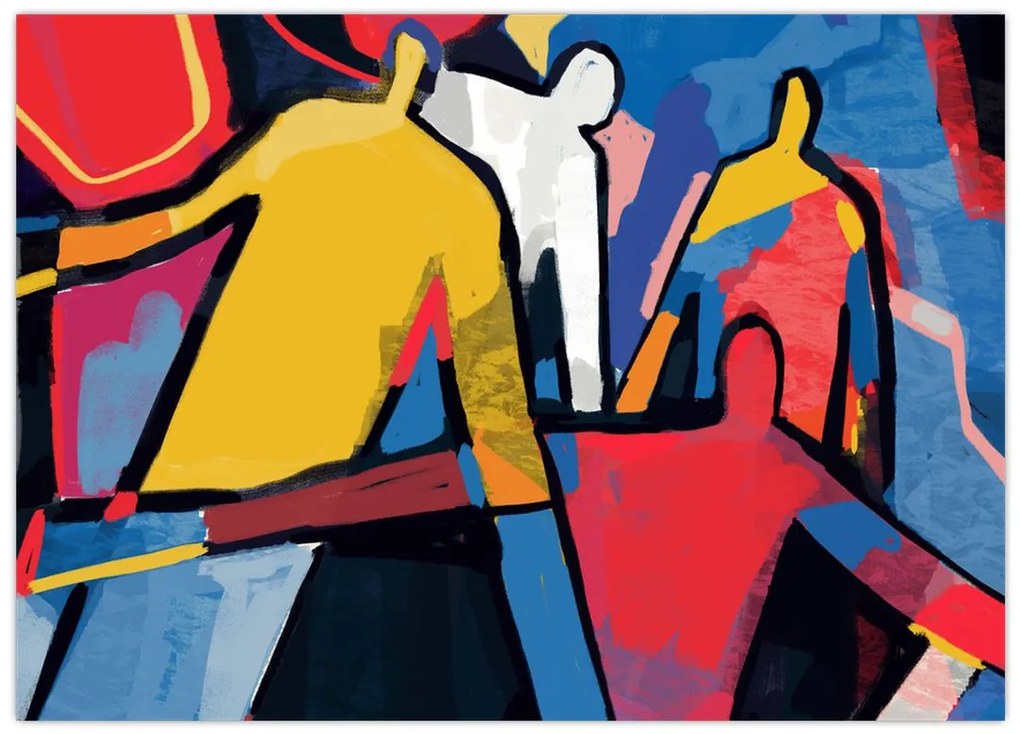 Obraz - Abstrakcja mężczyzn (70x50 cm)
