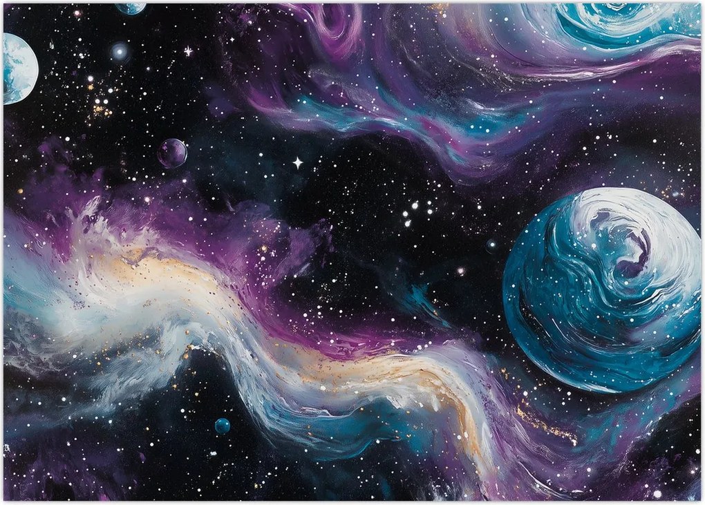 Obraz - Malowany wszechświat (70x50 cm)