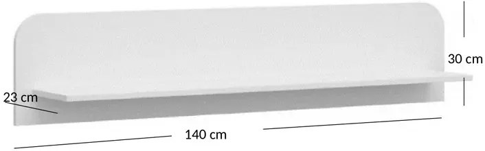 Biała minimalistyczna półka ścienna 140 cm - Entido 6X