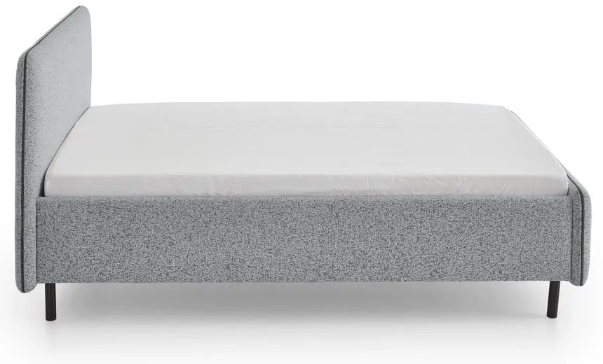 Jasnoszare tapicerowane łóżko dwuosobowe ze schowkiem ze stelażem 160x200 cm Primo – Meise Möbel