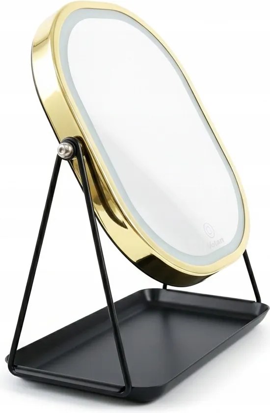 Lusterko Do Makijażu PREMIUM METALOWE Kosmetyczne PODŚWIETLANE LED | VOLAN