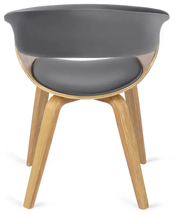 Szare loftowe krzesło tapicerowane z weluru A0-F30