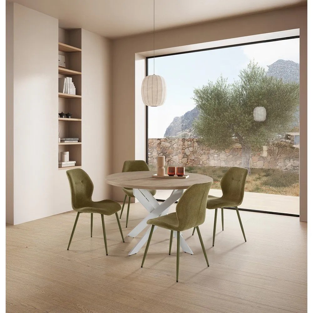 Zielone tapicerowane krzesła zestaw 4 szt. Ansu – Marckeric