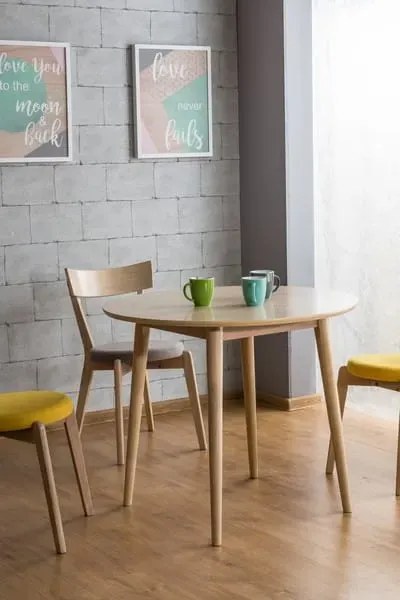 Krzesło drewniane NELSON dąb miodowy/ szare SIGNAL