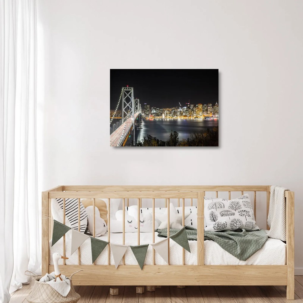 Obraz na szkle - Brooklyn Bridges i Nowy Jork (70x50 cm)