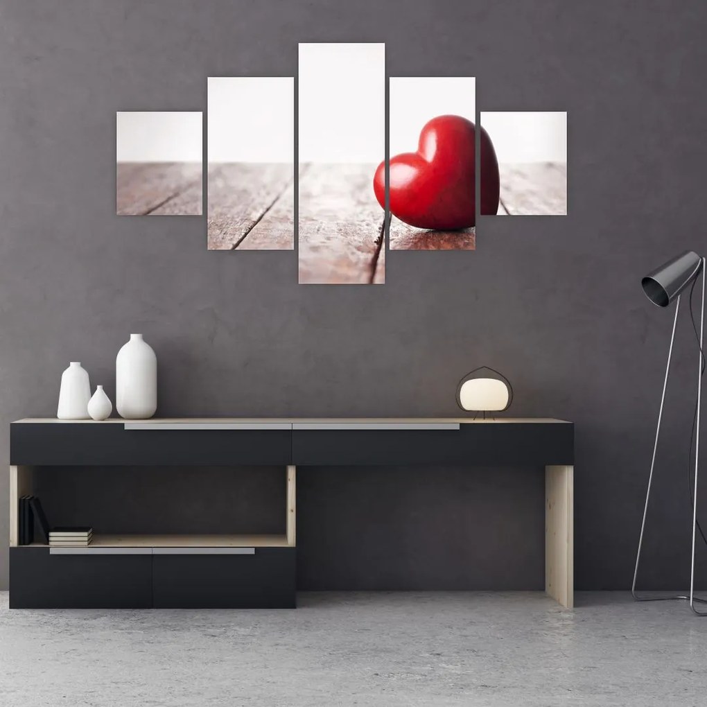 Obraz drewnianego serca (125x70 cm)