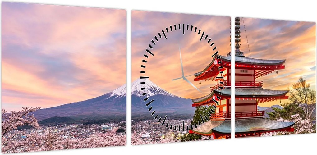 Obraz - Fuji (z zegarem) (90x30 cm)