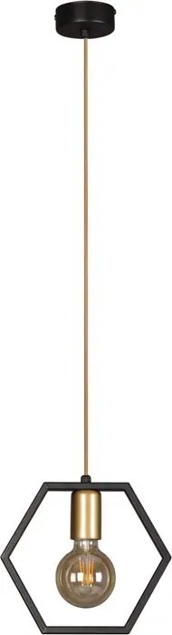 Czarno-złota lampa wisząca loftowa - S057-Weros