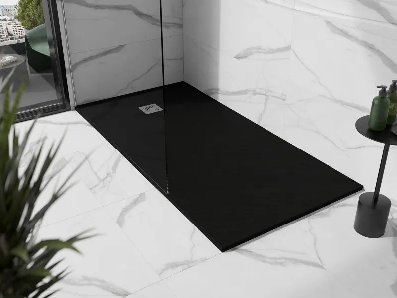 Mexen Stone+ brodzik kompozytowy prostokątny 200 x 80 cm, czarny - 44708020