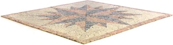Naturalna mozaika kamienna, róża wiatrów 120 × 120 cm