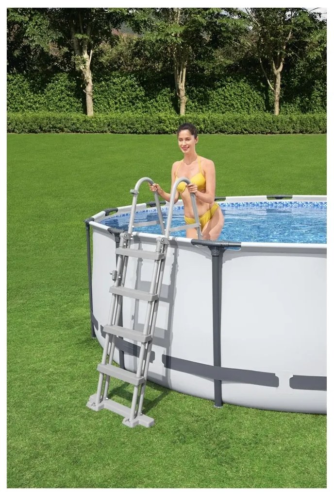 Basen naziemny Bestway Steel Pro MAX, szary, szer.396 cm, wys. 122 cm