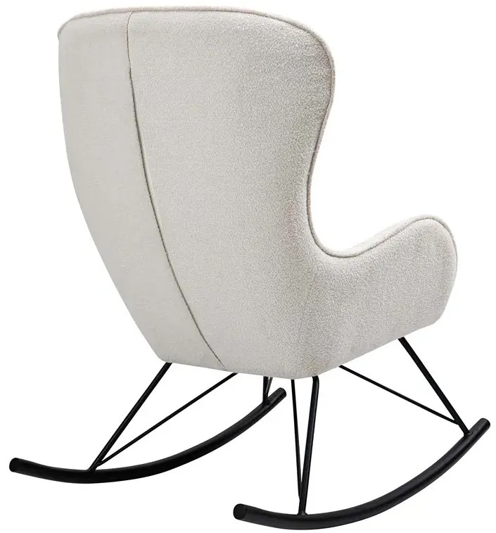 Biały fotel bujany z tkaniny boucle - Axor 4X