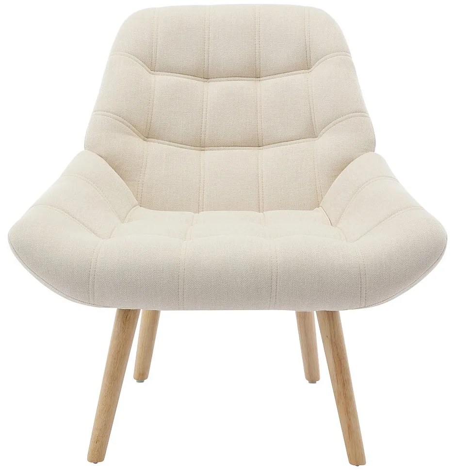 Fotel z beżową tapicerką - LUOSTO