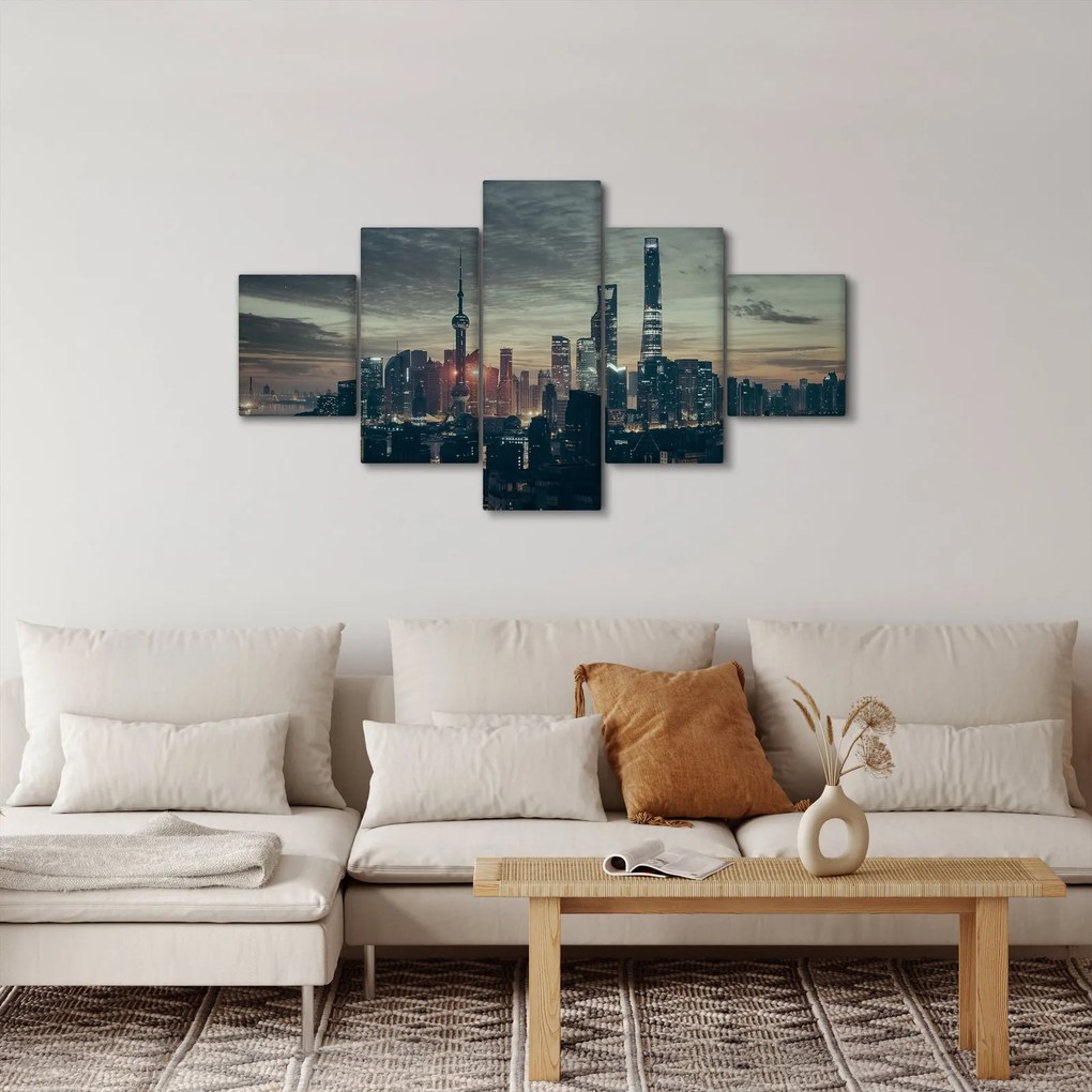 Obraz miasta o zmierzchu (125x70 cm)