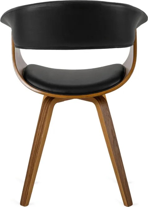 Krzesło Tapicerowane z Drewna Giętego Do Jadalni OHIO Czarne Ekoskóra Nowoczesne Loft