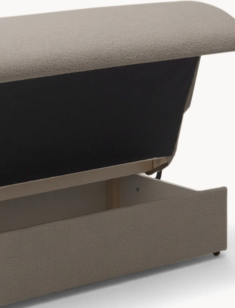 Sofa rozkładana Nubi trzyosobowa 140 cm z pojemnikiem - beżowa boucle Quelle 16