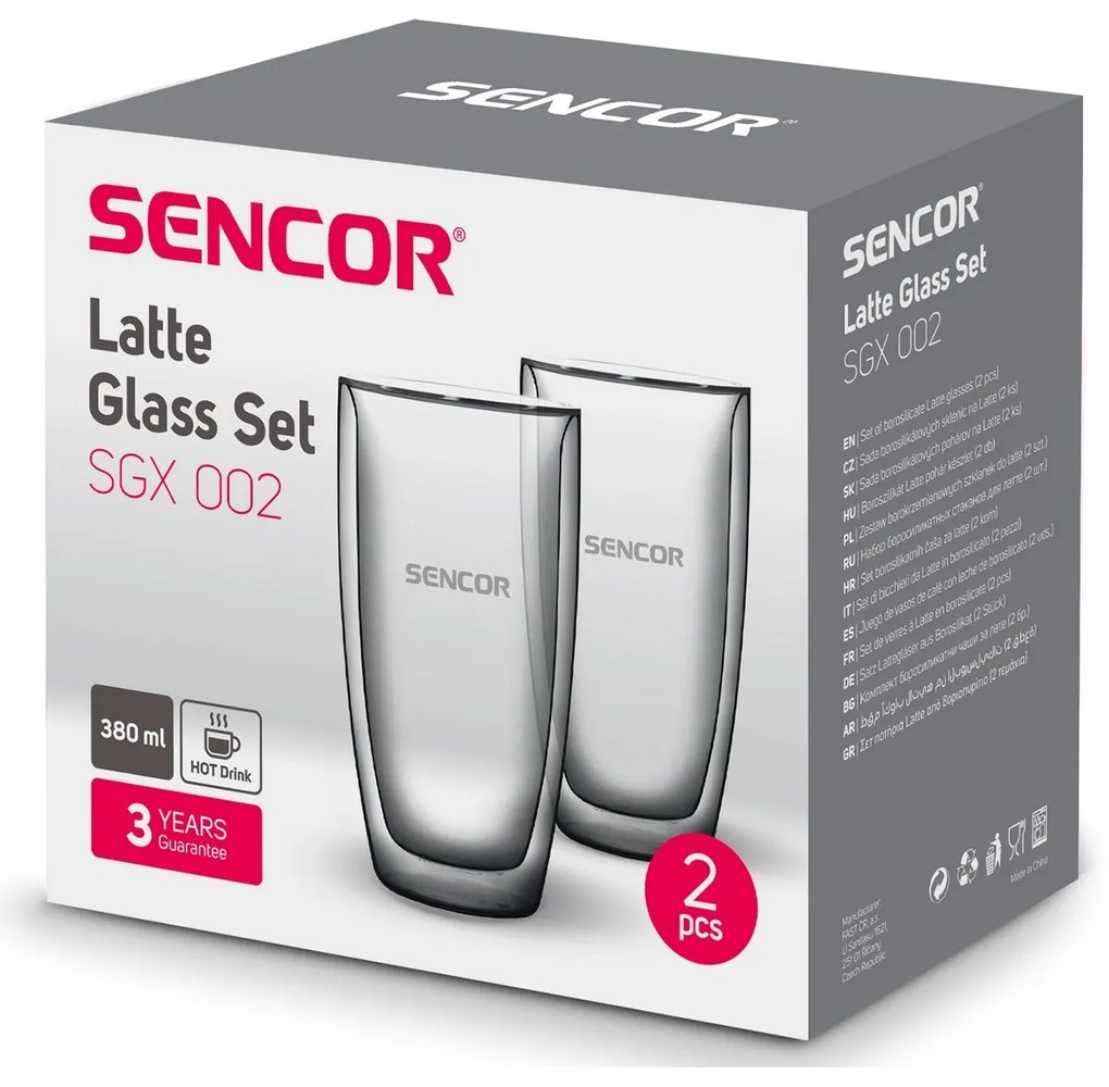 Sencor SGX 002 termiczna szklanka do latte 380 ml,2 szt.