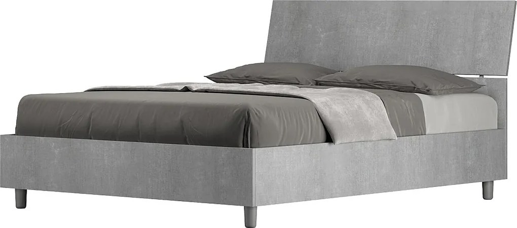 Łóżko wyposażone w stelaż z listwami z pojemnikiem 140x190 Nachylony zagłówek cementu Demas