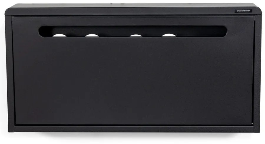 Czarna metalowa uchylna/wisząca szafka na buty 75x38x13 cm Mario – Spinder Design