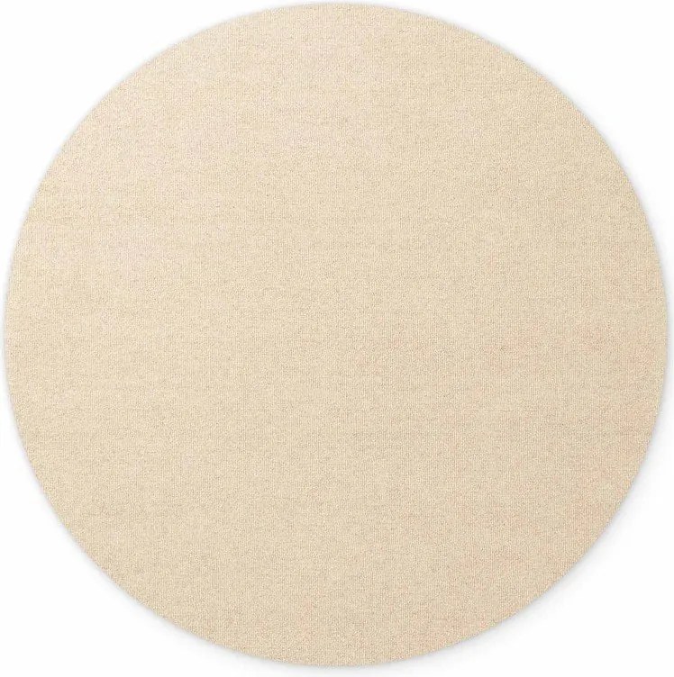 Beżowy wełniany okrągły dywan tkany ręcznie ø 200 cm Puristic Knots – Elle Decoration