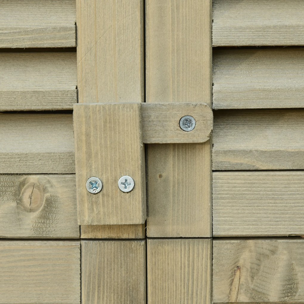 Outsunny szafka ogrodowa drewno szafka na narzędzia 4 półki z asfaltowym dachem szara