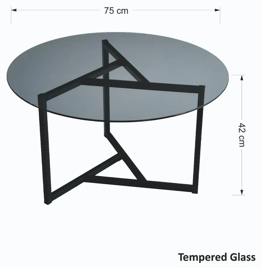 Czarny okrągły stolik ø 75 cm Trio – Neostill