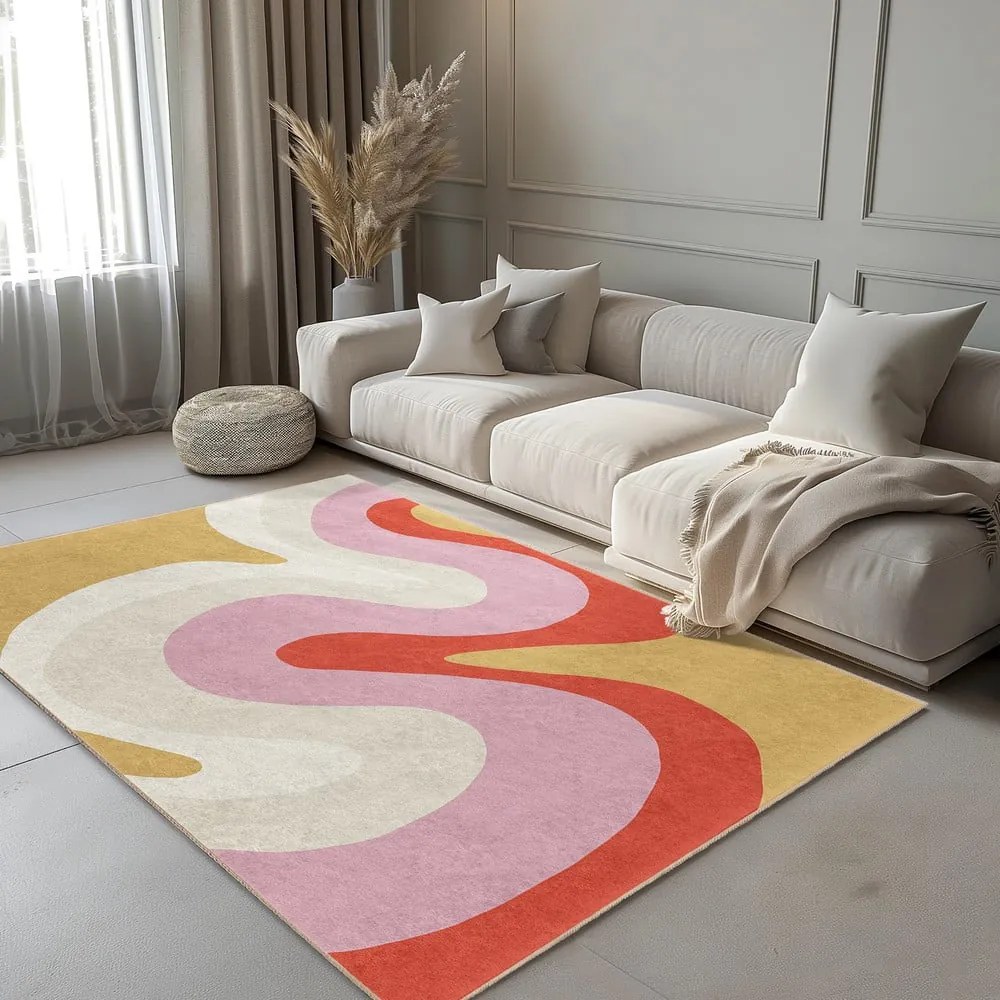 Żółto-różowy dywan odpowiedni do prania 60x100 cm Raspberry Creamsicle – Mila Home