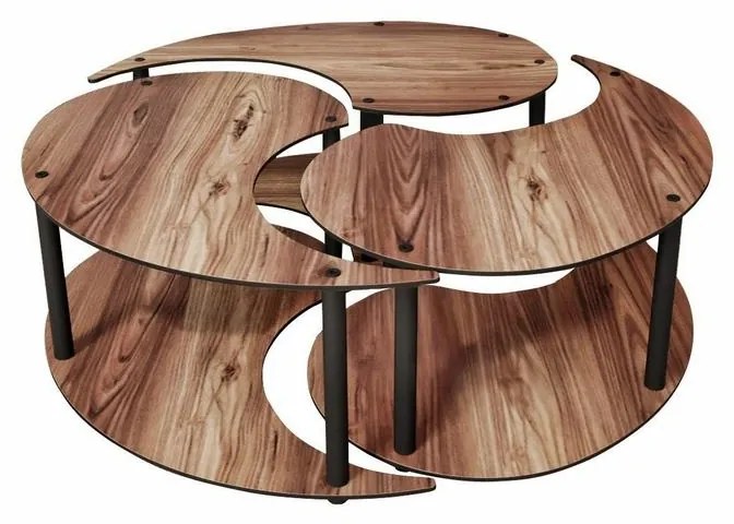 Zestaw stolików konferencyjnych Yin Yang Walnut, 3 szt.