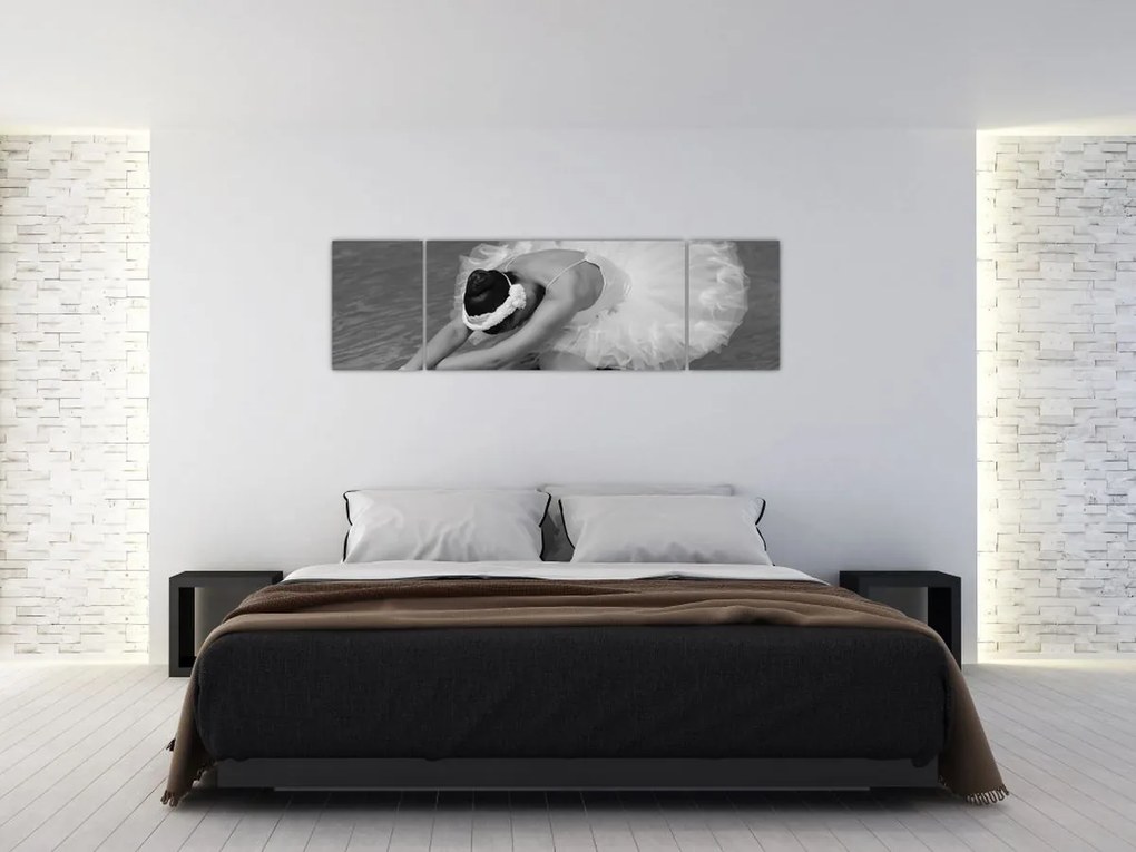 Obraz - Balerina, czarno-biały (170x50 cm)