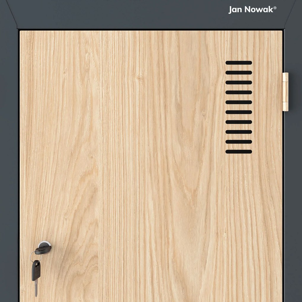 Szafa socjalna ubraniowa typu L, czterokomorowa, antracytowa/dąb sonoma, 800x1850x450 mm: JULIA Eco Design