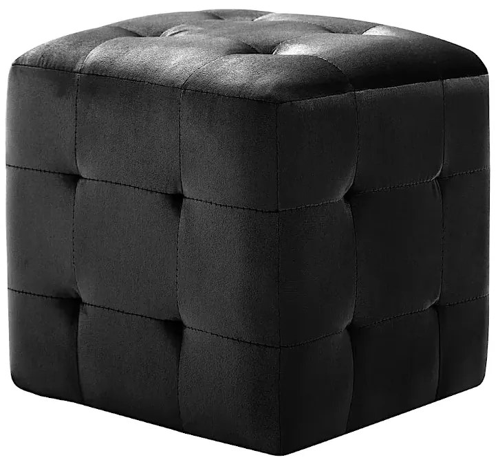 Zestaw dwóch czarnych puf do salonu 80x28x154 P8-T94