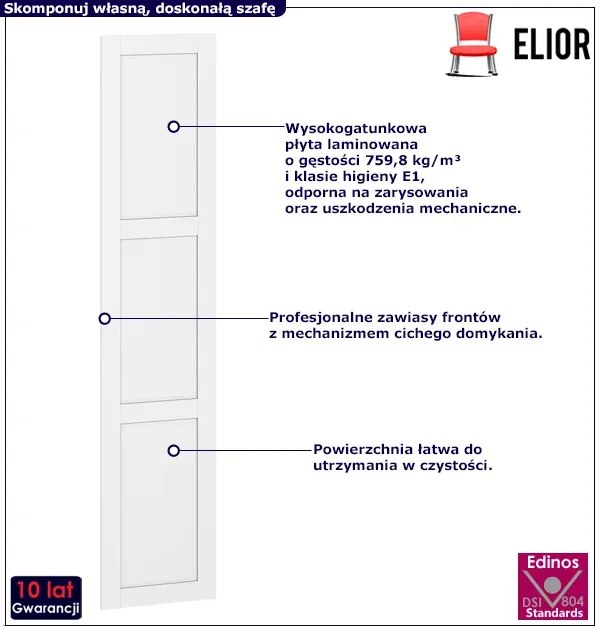 Biały frezowany front do szafy 50 cm - Jonix 4X