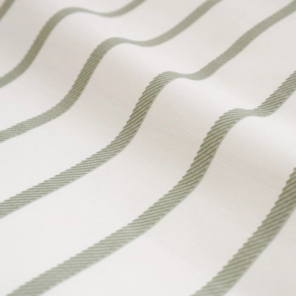 Zielono-kremowa bawełniana pościel dwuosobowa 230x220 cm Hampton Stripe – Bianca