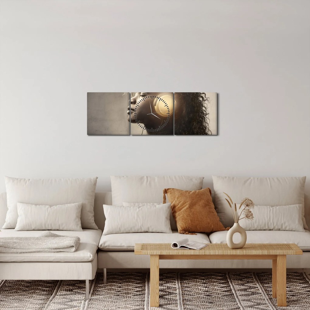 Obraz - Potęga muzyki (z zegarem) (90x30 cm)