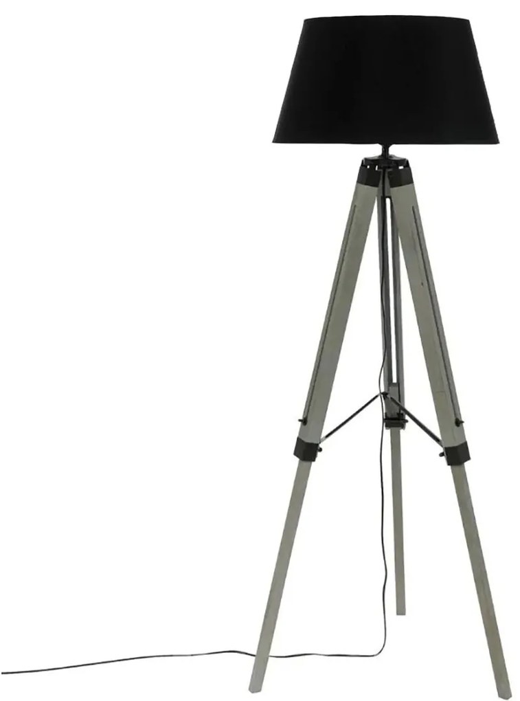 Drewniana lampa podłogowa, stojąca z abażurem RUNO, wys. 145 cm