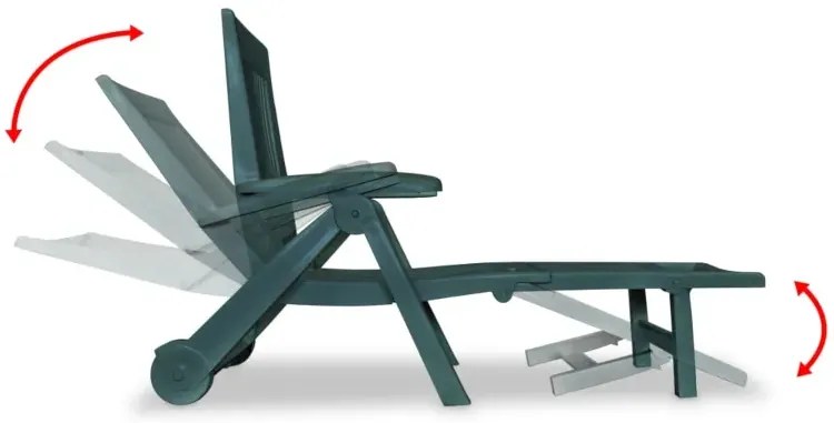 Zielony leżak ogrodowy z oparciem L5-R35