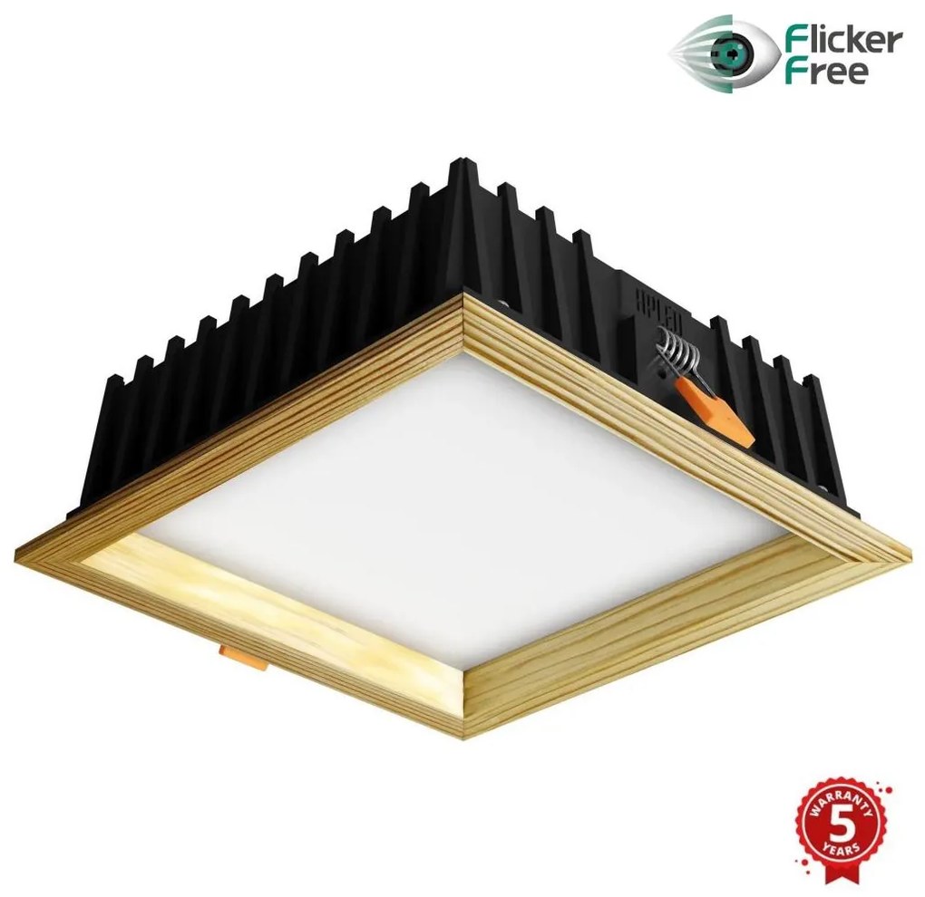 APLED-LED Oświetlenie SQUARE WOODLINE LED/12W/230V 3000K 17x17 cm sosna solidne drewno