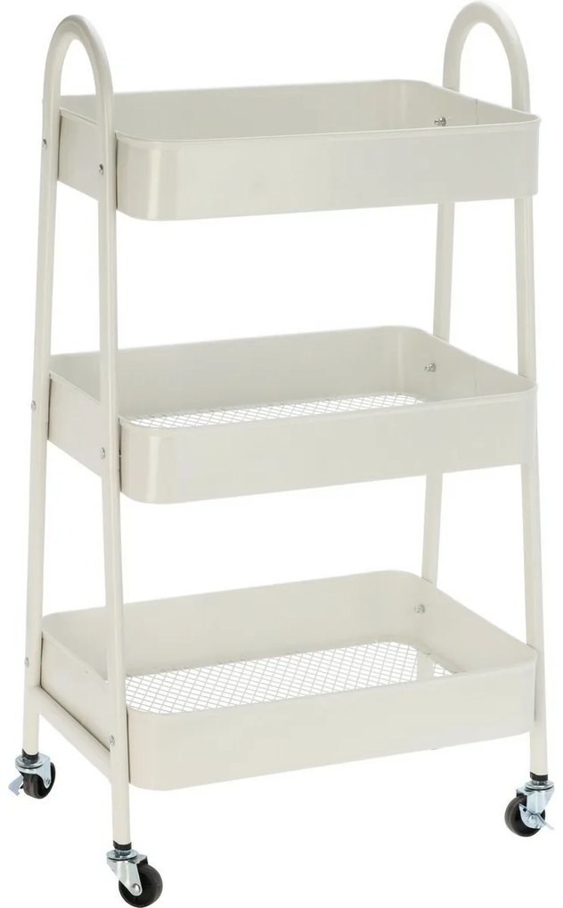 Storage Solutions Metalowy wózek kuchenny 3 półki 44 x 31,5 x 79,5 cm, biały