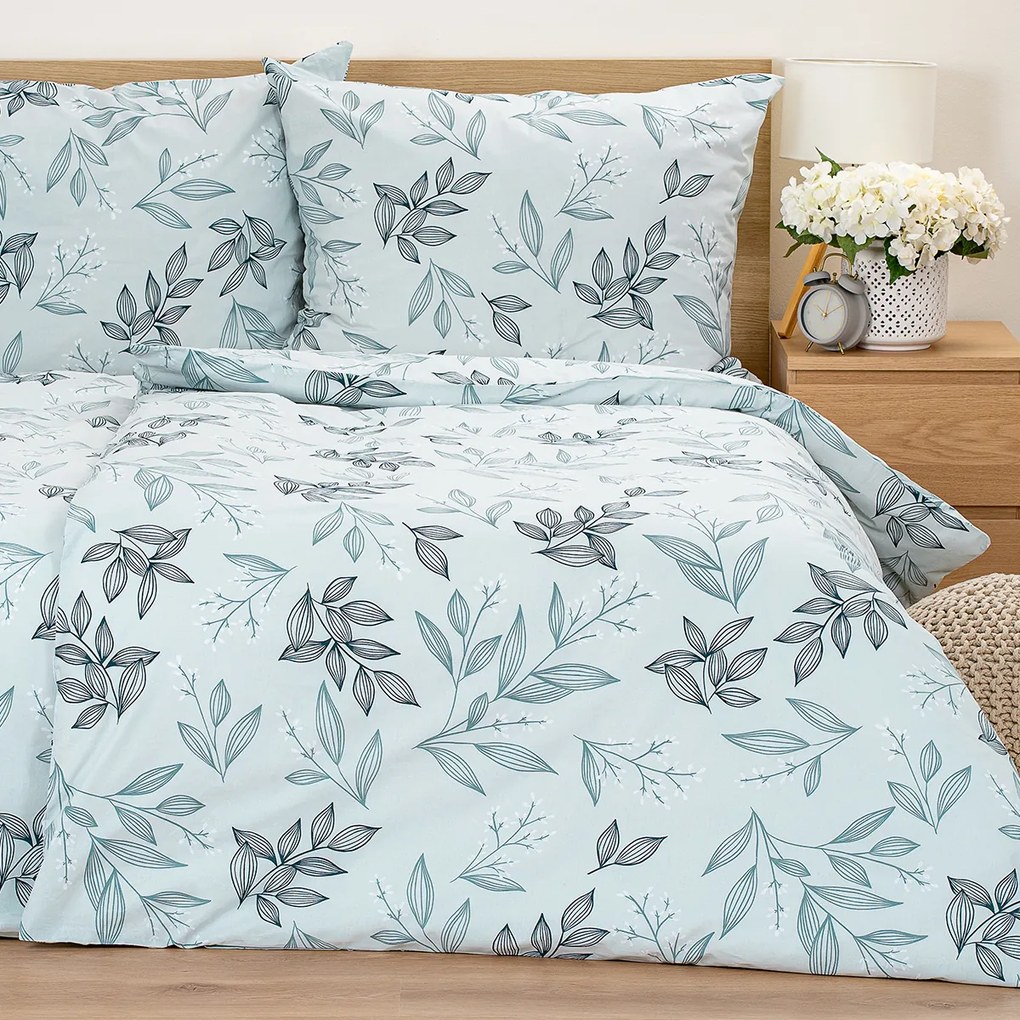 4Home Pościel bawełniana Frosty Leaves, 140 x 200 cm, 70 x 90 cm