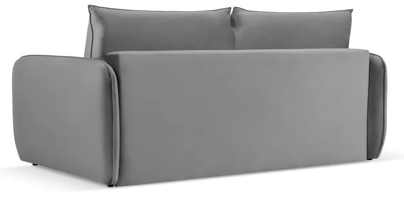 Szara aksamitna rozkładana sofa 214 cm Vienna – Cosmopolitan Design