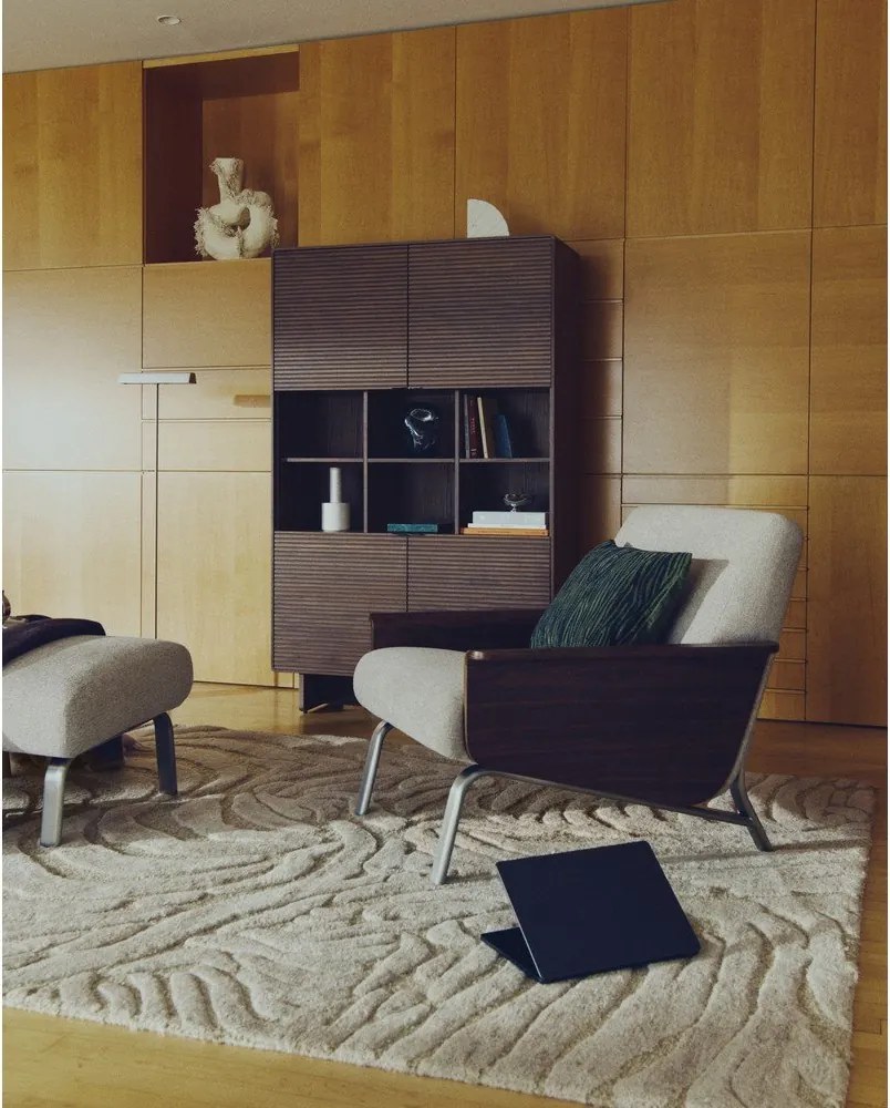 Beżowy dywan z mieszanki wełny tkany ręcznie 160x230 cm Tribet – Kave Home