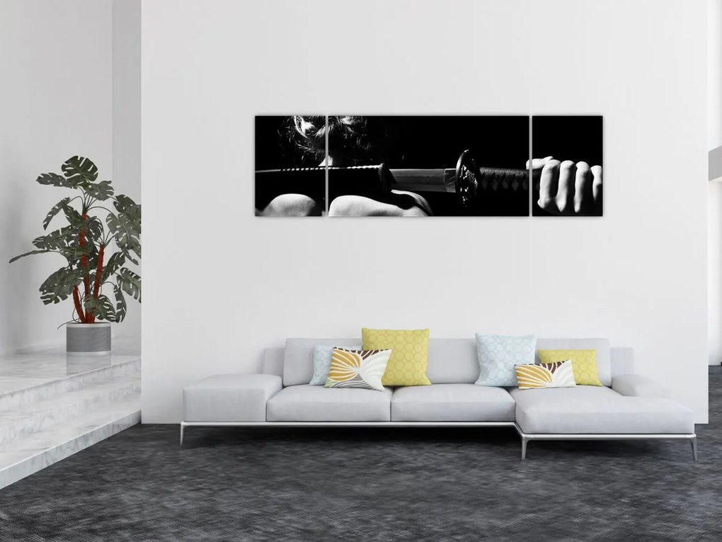 Obraz - Kobieta z mieczem (170x50 cm)